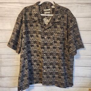 Batik Bay Mens XXL 100% washable silk short sleeve button up shirt